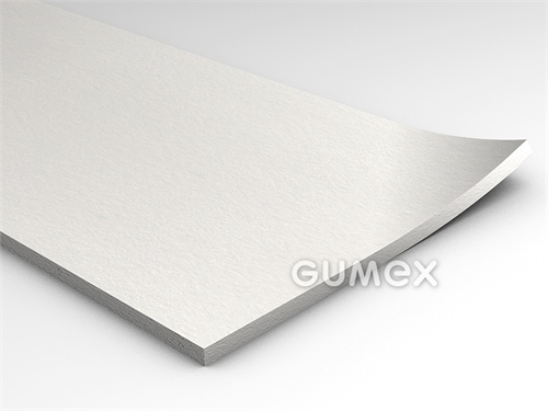 Gummi A618, 1mm, 0-lagig, Breite 1400mm, 45°ShA, NR-SBR, -30°C/+70°C, weiß, 
